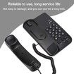 Landline Phone, Wired Desktop Wall Mount Corded Telephone English Extension Phone with Redial Flash Function for Home, Office, Black