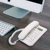 Corded Phone, Desktop Telephone Landline Wired Phone Wall Telephone with Cord and Calls Display for Home Office Hotel,White