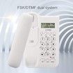 Corded Phone, Desktop Telephone Landline Wired Phone Wall Telephone with Cord and Calls Display for Home Office Hotel,White