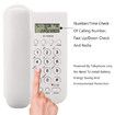 Corded Phone, Desktop Telephone Landline Wired Phone Wall Telephone with Cord and Calls Display for Home Office Hotel,White