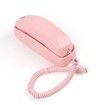 Retro Wall Phone with Big Button Lighted Keypad, No AC Power Required, Loud Visual Ringer, Volume Control, Vintage Corded Phone for Home Office,Pink