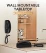 Retro Wall Phone with Big Button Lighted Keypad, No AC Power Required, Loud Visual Ringer, Volume Control, Vintage Corded Phone for Home Office,Black