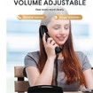 Retro Wall Phone with Big Button Lighted Keypad, No AC Power Required, Loud Visual Ringer, Volume Control, Vintage Corded Phone for Home Office,Black