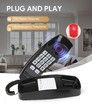 Retro Wall Phone with Big Button Lighted Keypad, No AC Power Required, Loud Visual Ringer, Volume Control, Vintage Corded Phone for Home Office,Black