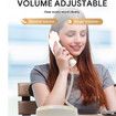 Retro Wall Phone with Big Button Lighted Keypad, No AC Power Required, Loud Visual Ringer, Volume Control, Vintage Corded Phone for Home Office,Beige