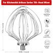 KN211WW Stainless Steel 11 Wire Whip Attachment for KitchenAid Bowl Lift Mixer 7 Quart Bowl, Stainless Steel Whisk Replacement for Kitchen Aid Mixer