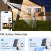 Solar Security Camera Wireless Outdoor, 4MP 360 Degree PTZ Solar Camera for Home Security with Solar Panel, Spotlight Color Night Vision, 2 Way Talk