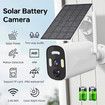 2Pcs 4MP Solar Security Cameras Wireless Outdoor, Wire Free 2.4G WiFi, PIR Motion Detection, 2 Way Audio, Cloud or SD, Color Night Vision