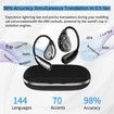 AI Language Translator Earbuds,144 Languages Bluetooth Translator Device, Two Way Translator Earphones for Language Learning Travel Business,Black