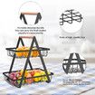 2 Tier Fruit Basket,Fruit Bowl Holder Bread Basket Vegetable Rack,Detachable Fruit Holder for Fruit,Vegetables,Snacks Home,Kitchen Office Color White