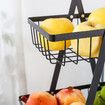 2 Tier Fruit Basket,Fruit Bowl Holder Bread Basket Vegetable Rack,Detachable Fruit Holder for Fruit,Vegetables,Snacks Home,Kitchen Office Color Black