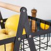 2 Tier Fruit Basket,Fruit Bowl Holder Bread Basket Vegetable Rack,Detachable Fruit Holder for Fruit,Vegetables,Snacks Home,Kitchen Office Color Black