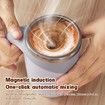 Rechargeable Automatic Stirring Coffee Mug,Electric Fun Automatic Stirring Mug,Stainless Steel Travel Coffee Mug for Office Use (White)