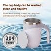 Rechargeable Automatic Stirring Coffee Mug,Electric Fun Automatic Stirring Mug,Stainless Steel Travel Coffee Mug for Office Use (White)