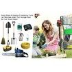 Garden Tool Organizer with Wheel, 3 Tier Yard Tool Tower Rack for Garage Organization and Storage with Extra Basket
