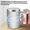 Self Stirring Mug,Rechargeable Auto Magnetic Coffee Mug with 2Pc Stir Bar,Waterproof Automatic Mixing Cup White