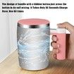 Self Stirring Mug,Rechargeable Auto Magnetic Coffee Mug with 2Pc Stir Bar,Waterproof Automatic Mixing Cup Pink