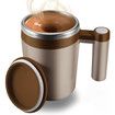 Self Stirring Mug,Rechargeable Auto Magnetic Coffee Mug with 2Pc Stir Bar,Waterproof Automatic Mixing Cup