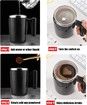 Self Stirring Mug,Rechargeable Auto Magnetic Coffee Mug with 2Pc Stir Bar,Waterproof Automatic Mixing Cup Black