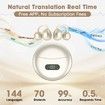 AI Translation Earbuds Real Time, Two Way 144 Languages Translator Earbuds Device for iOS Android, Wireless AI Headphones for Business Travel,Beige