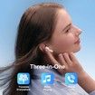 AI Language Translation Earbuds Translator in Real Time,Two Way Bluetooth Translator Device with APP for 144 Languages Translation Packs (White)