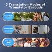 AI Language Translation Earbuds, Translation Earbuds Real Time, 144 Languages Online Translation, Two Way Translator for iOS for Android, Black
