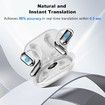 AI Language Translation Earbuds, AI Wireless Translator Earbuds Real Time for 144 Languages, Bluetooth 5.4 Headphones for Travel Business (White)