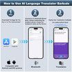 AI Language Translation Earbuds, AI Wireless Translator Earbuds Real Time for 144 Languages, Bluetooth 5.4 Headphones for Travel Business (Black)