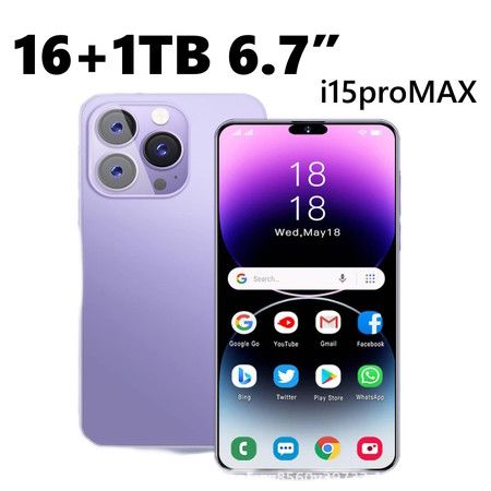 I15 Pro Max 5G phone 16GB RAM 1TB ROM Android 12.0 Max 128G  6.54Inch Screen 5MP 16MP Camera 5000mAh Battery Dual Sim Card Mobile Smart Phone Col.Purple