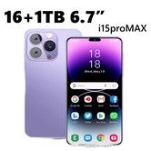 I15 Pro Max 5G phone 16GB RAM 1TB ROM Android 12.0 Max 128G  6.54Inch Screen 5MP 16MP Camera 5000mAh Battery Dual Sim Card Mobile Smart Phone Col.Purple