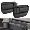 Car Seat Gap Filler Organizer with Cup Holder, 2 Pcs Adjustable Leather Car Side Seat Storage Box, Multifunction Interior Storage Organizer