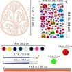 24pcs DIY Wooden Easter Egg Craft Kit Paint Your Own Colorful Egg Ornaments with Floral and Zigzag Patterns For Easter Activities and Home Crafting