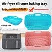Black 2 Pack Foldable DualZone Air Fryer Silicone Baking Tray Rectangular Basket Suitable For Ninja DZ201DZ302