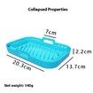 Blue 2 Pack Foldable DualZone Air Fryer Silicone Baking Tray Rectangular Basket Suitable For Ninja DZ201DZ302