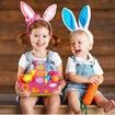 Easter Basket,DIY Easter Nest,Gift Baskets with Easter Bunnies and Chick Stickers,Easter Gifts for Kids,Easter Decoration