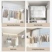 Retractable Clothesline Indoor Outdoor Wall Mounted Clothes Line Retracting Heavy Duty Clothes Drying Laundry Line Stainless Steel Line Color White