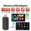 2 in 1 CarPlay Wireless Adapter for iPhone, Plug and Play 5G WiFi with USB Bluetooth 5.0 Dongle, Convert Wired to Wireless for Cars