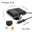 Portable 12V 150W Car Heater & Defroster,Fast Heat,Cooling,360 Degree Rotation,Plugs into Lighter Socket