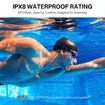 Swimming Headphones Waterproof Underwater Bone Conduction Headphones for Swimming Bluetooth Open Ear Bone Conducting with 32GB MP3 for Sport Running(Red)