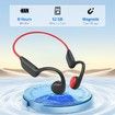 Swimming Headphones Waterproof Underwater Bone Conduction Headphones for Swimming Bluetooth Open Ear Bone Conducting with 32GB MP3 for Sport Running(Red)