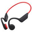 Swimming Headphones Waterproof Underwater Bone Conduction Headphones for Swimming Bluetooth Open Ear Bone Conducting with 32GB MP3 for Sport Running(Red)