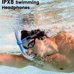 Swimming Headphones Waterproof Underwater Bone Conduction Headphones for Swimming Bluetooth Open Ear Bone Conducting with 32GB MP3 for Sport Running(Black)
