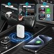 Wireless CarPlay Adapter 2-in-1 Plug Play Wireless Carplay Android Auto Adapter Converts Wired to Wireless Auto Connect No Latency