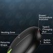 Hand Warmers Rechargeable, 2 Pcs 6000mAh Electric Handwarmers with Charging Cables, 20Hrs Long Heating USB Pocket Hand Warmers Gifts for Women Men, Black