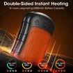 Electric Hand Warmer 2Pcs, 6000 mAh Battery, Electric Hand Warmer, Reusable, Rechargeable Pocket Warmer, Ideal for Outdoor Sports, Hunting, Black