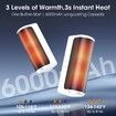 Hand Warmers Rechargeable 2 Pcs, 6000mAh Electric Portable USB Hot Pocket Sized Hand Warmer 18Hrs Long Heating Heater Gifts, White