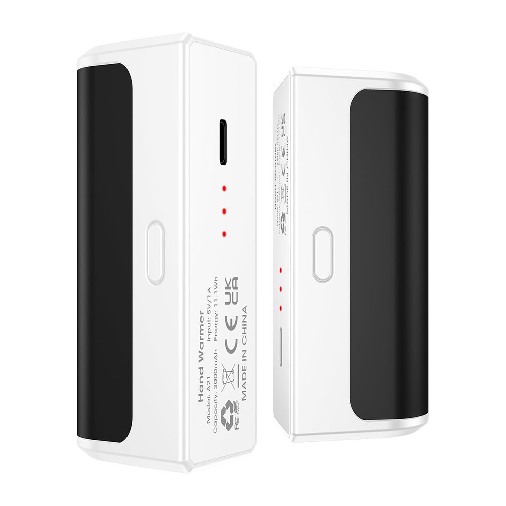 Hand Warmers Rechargeable 2 Pcs, 6000mAh Electric Portable USB Hot Pocket Sized Hand Warmer 18Hrs Long Heating Heater Gifts, White
