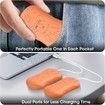 Rechargeable Hand Warmers 2 Pcs, 2 in 1 Electric Hand Warmer, 6000mAh Portable Pocket Warmers Dual-Sided Safe Heating, Orange