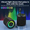 Wireless Portable Bluetooth Speaker with Lights, Waterproof, Stereo Loud Sound, RGB Lights,TWS Pairing, AUX TF-Card in, for Home/Party/Travel/Outdoor/Beach