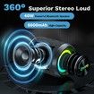 Wireless Portable Bluetooth Speaker with Lights, Waterproof, Stereo Loud Sound, RGB Lights,TWS Pairing, AUX TF-Card in, for Home/Party/Travel/Outdoor/Beach